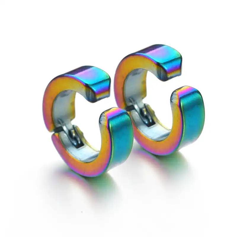 Панк маленькие кольца-серьги серебро золото черный серьга-Кольцо из нержавеющей стали серьги для ушей серьги для женщин мужчин рождественские ювелирные изделия