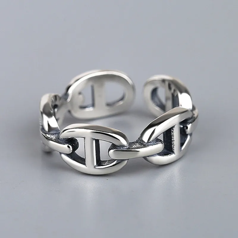 Винтажные серебряные Регулируемые кольца с вырезами многозвенные Необычные