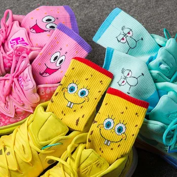 

Sponge Socks Bob Women Short Socks Crew Long Basketball Socks Cartoon Character Squarepants Patrick Star Socks Cotton Unisex Men