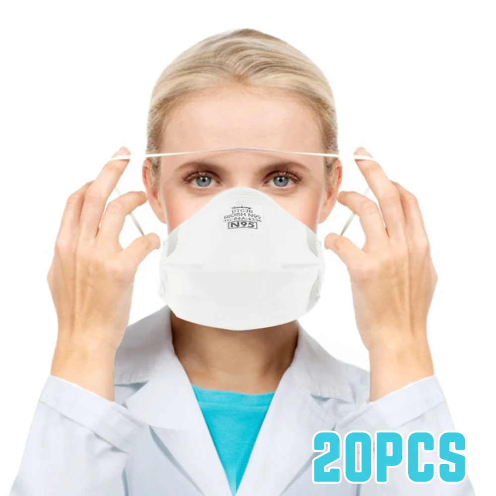 

20PCS N95 Masks Anti-Dust Non-woven Mouth Mask Personal Health Protection Products In Stock