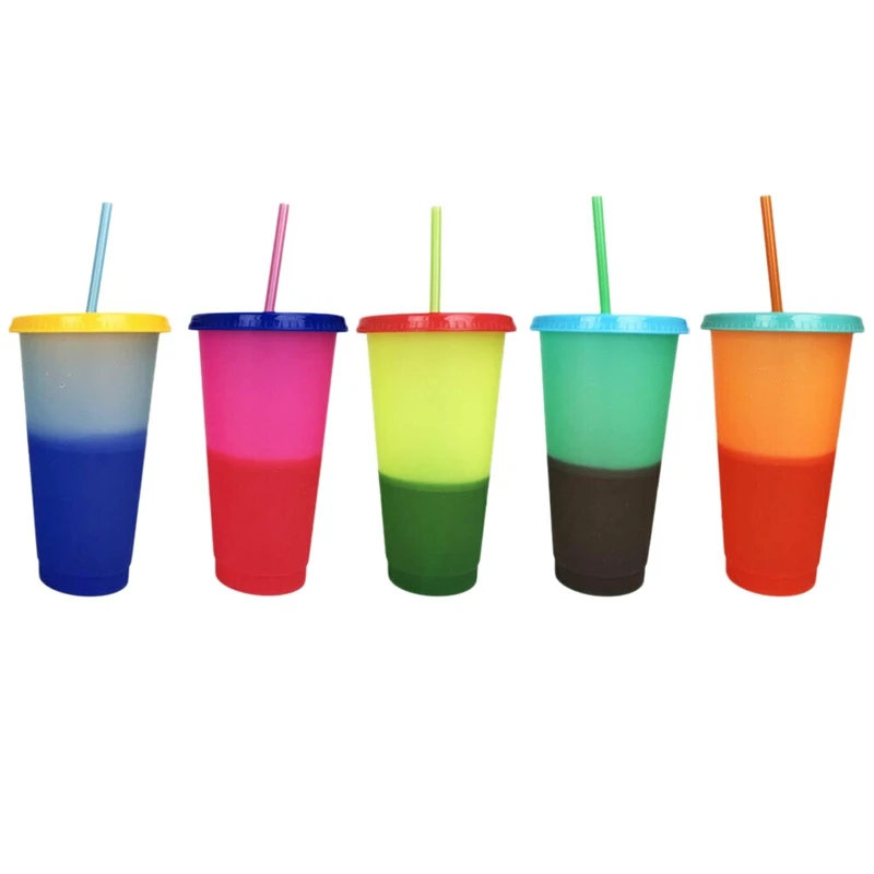 

Hot Sale 5 Cups Color Changing Cold Reusable Temperature Color Changing Cup