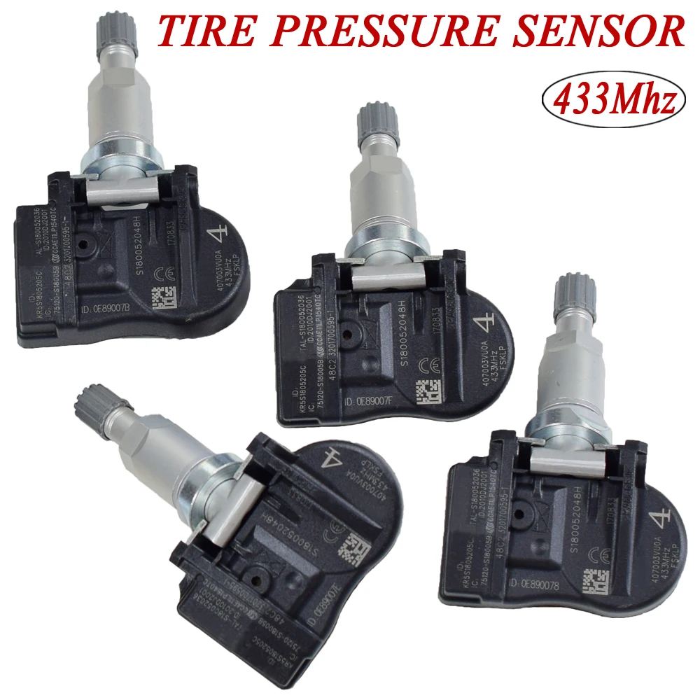 4 шт. автомобильный TPMS датчик давления в шинах, система контроля давления, Датчик 433 МГц для Nissan Qashqai Tiida X-Trail Renault Espace 40700-3VU0A