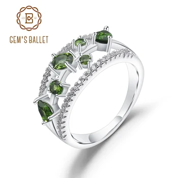

GEM'S BALLET 0.62Ct Natural Chrome Diopside Gemstone Ring 925 Sterling Silver Promise Rings For Women Engagement Fine Jewelry
