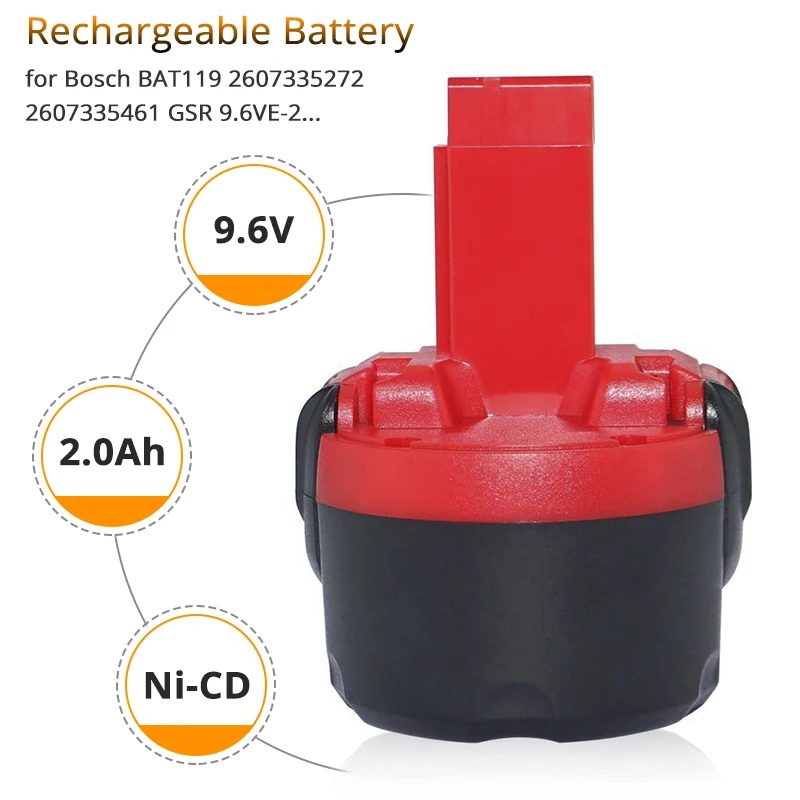 Produktbild von Awekamer 9,6V 4800mAh NI-MH Ersatzakku Fu00fcr Bosch PSB PSR GSB GSR