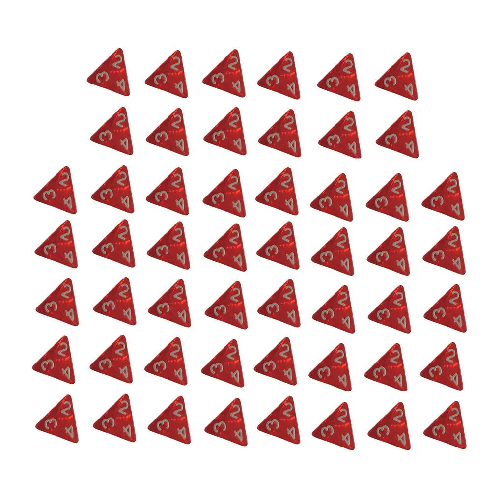 50-Pack 4 Sided Gem Dices D4 Dice D&D TRPG Board Game Supplies