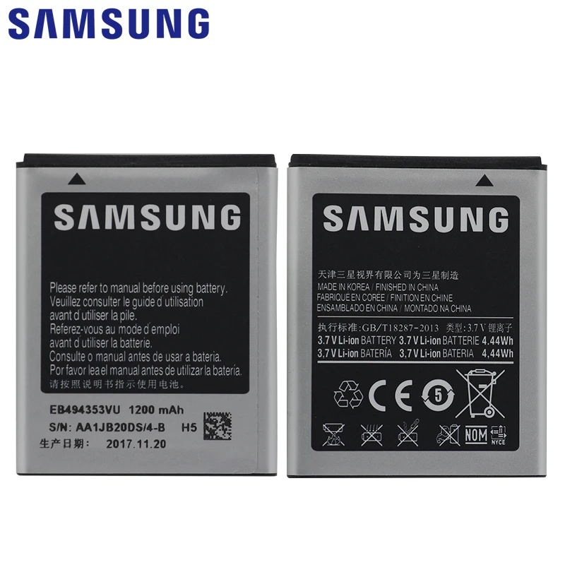 Samsung телефон Батарея EB494353VU 1200 мА-ч для samsung S5330 GT-S5570 i559 S5570 S5232 C6712 S5750 замена батареи