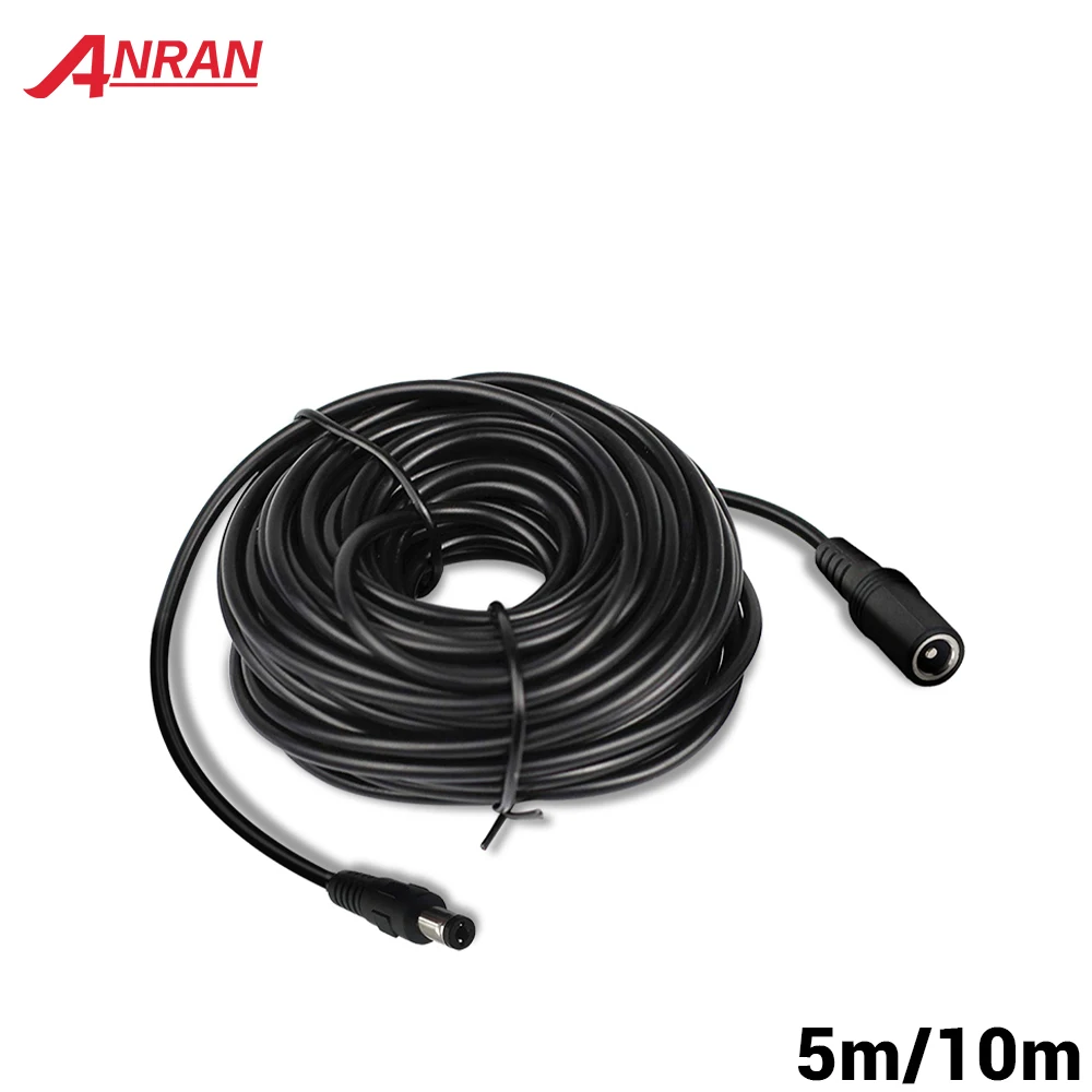 ANRAN-Extensión de alimentación para cámara de seguridad, cable estándar de CC de 5M o 10M, inalámbrica, HD, 5,5mm x 2,1mm