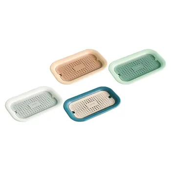 

4Pcs Service Tray Food Plate Draining Plate for Table Snacks Home