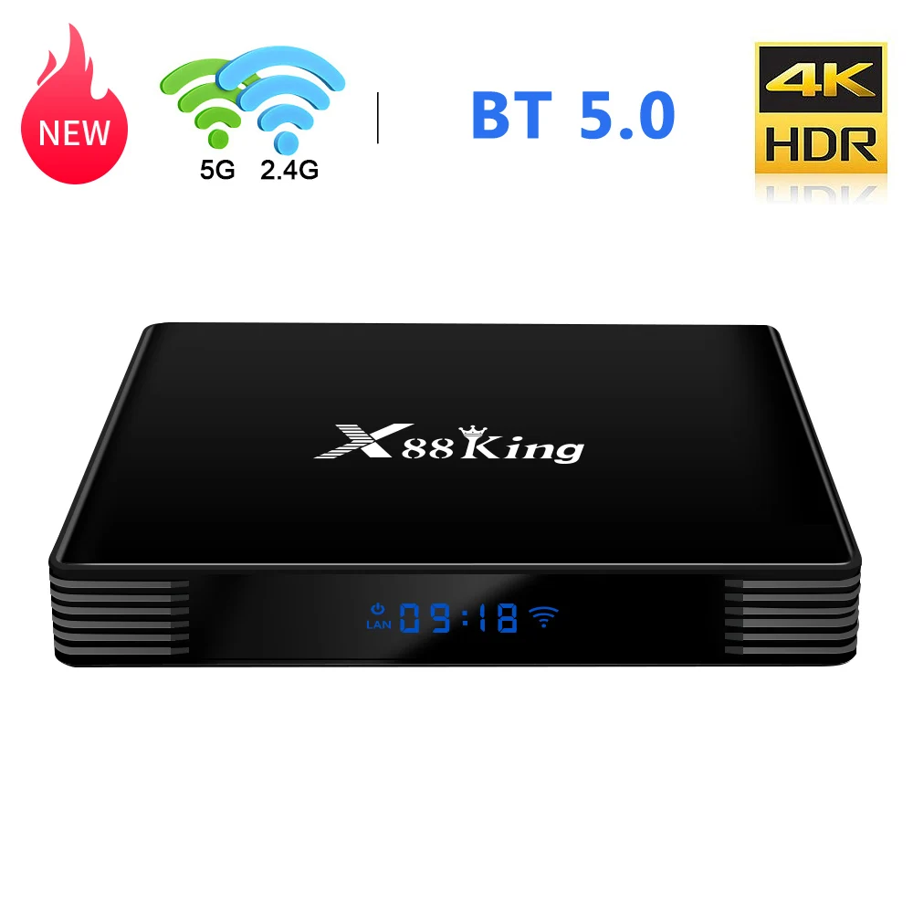 X88 King Smart Android 9,0 ТВ приставка Amlogic S922X шестиядерный Mali-G52 MP6 ТВ приставка BT5.0 4GB+ 128GB 4K медиаплеер 2,4G/5G двойной WiFi