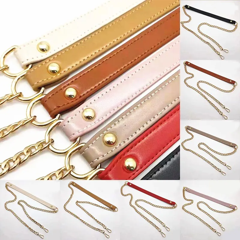 DIY Belt Bag Strap Accessories Solid Color Simple Straps Replacement 120cm Artificial PU Metal Chain Shoulder Bag Buckle Handle DIY Belt Bag Strap Accessories Solid Color Simple Straps Replacement 120cm Artificial PU Metal Chain Shoulder Bag Buckle Handle