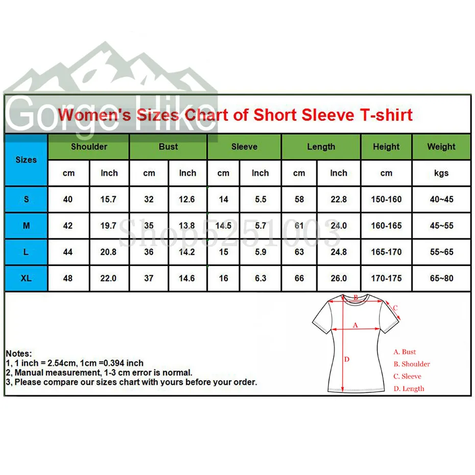 details of womens short sleeve sizes chart