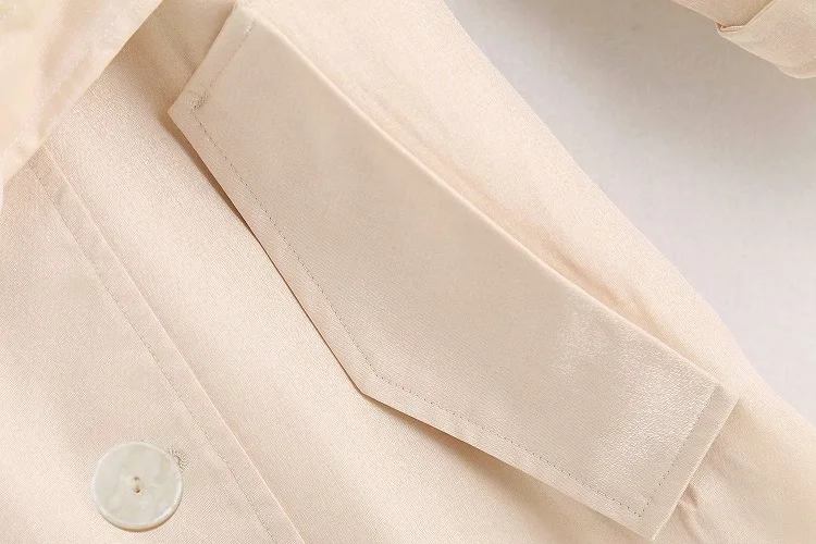 Элегантный бежевый белый Тренч женский длинный рукав двубортный карман длинное пальто размера плюс свободный пояс Harajuku верхняя одежда для леди