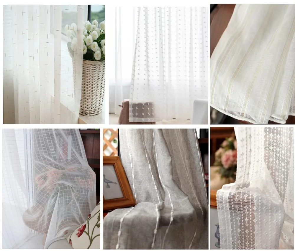 Modern cotton linen curtain yarn semi shading curtain yarn plain balcony curtain yarn custom living room yarn decoration curtain