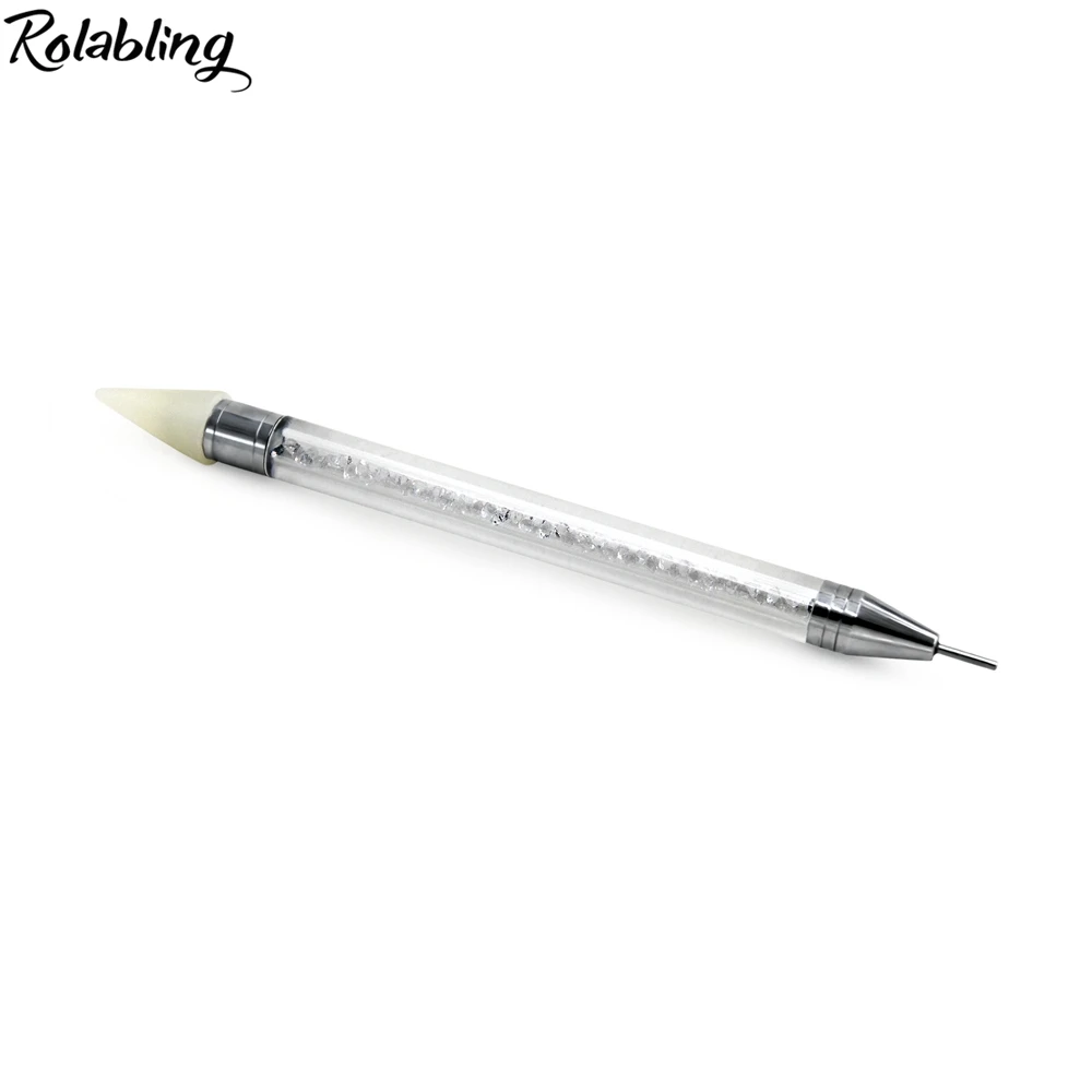 Rolabling 2 Way кисть для дизайна ногтей акриловая УФ-гель заточенный карандаш для ногтей украшение ногтей инструмент для нанесения точек на ногти