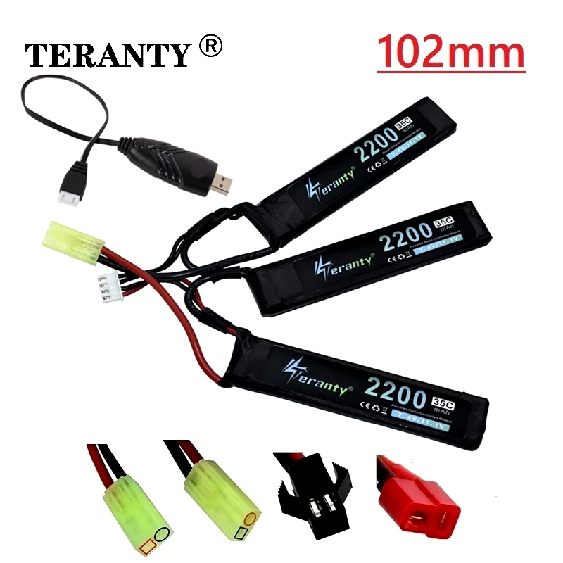 Lipo батарея+ USB зарядное устройство для водяного пистолета 3S 11,1 V 2200mAh 35C для AKKU мини страйкбол BB Воздушный пистолет электрические игрушки RC части#102 мм