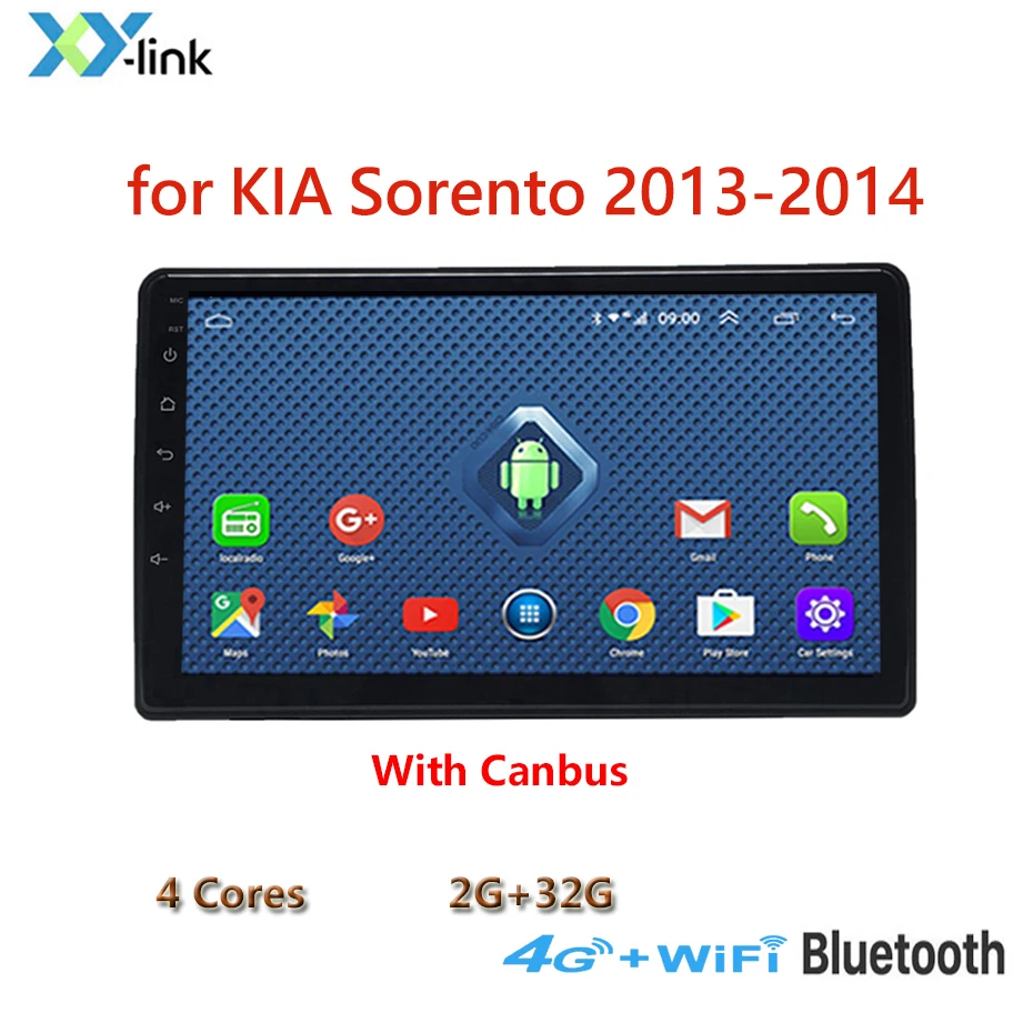 DVD мультимедийный плеер для KIA Sorento 2013- Android 8,1 9 дюймов Автомобильный Радио Стерео головное устройство навигация gps - Цвет: 4core 2G RAM  Canbus