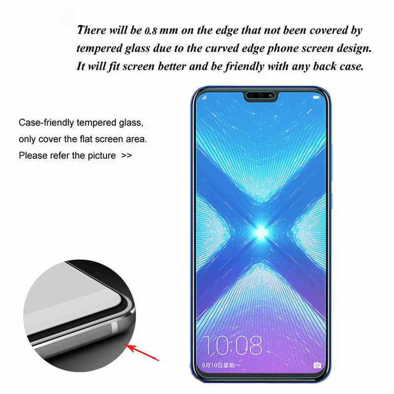2 шт 9H HD закаленное стекло для HUAWEI honor 10 9 Lite 8X протектор экрана на honor 7A 7C Pro Защитное стекло для honor 20