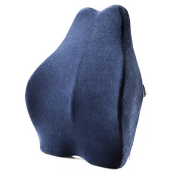 

Slow-Rebound Waist Pillow Memory Foam Core Office Pillow Car Seat Pillow Blue