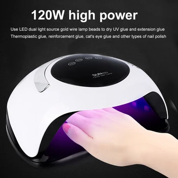 

120W Nail Dryer Professional LED UV Lamp Infrared Sensor Fast Curing Electric Digital Display For Polish Gel Portable ABS
