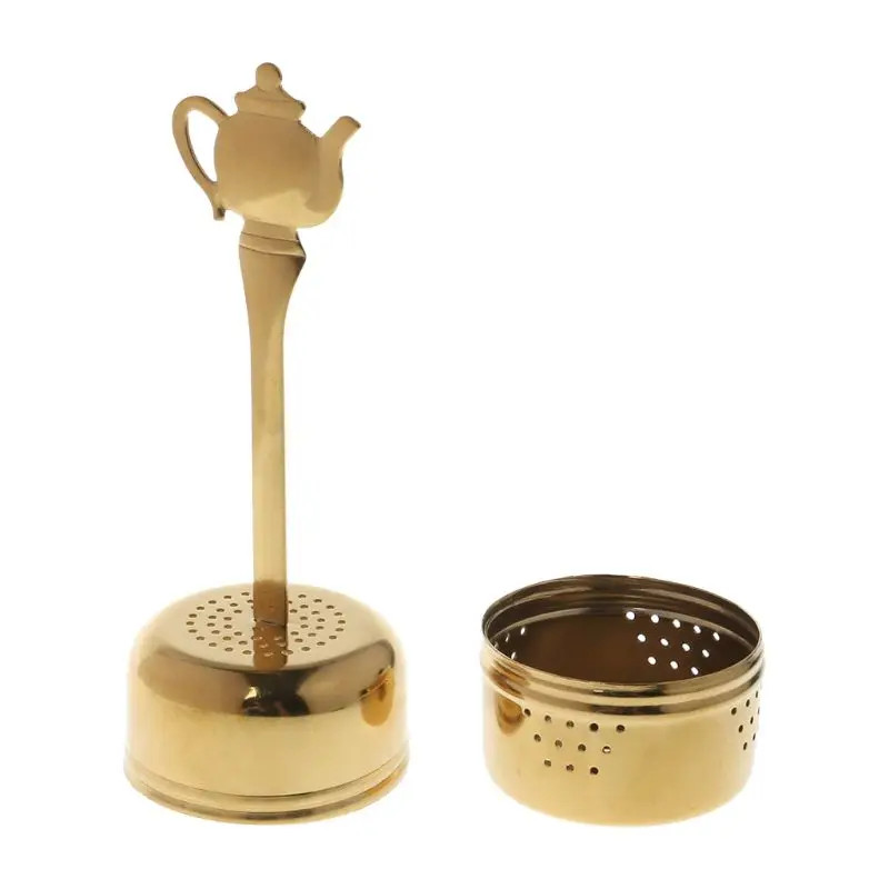 

Stainless Steel Tea Infuser Loose Tea Leaf Strainer Herbal Spice Filter Diffuser Handle Kitchen Accessories E65B