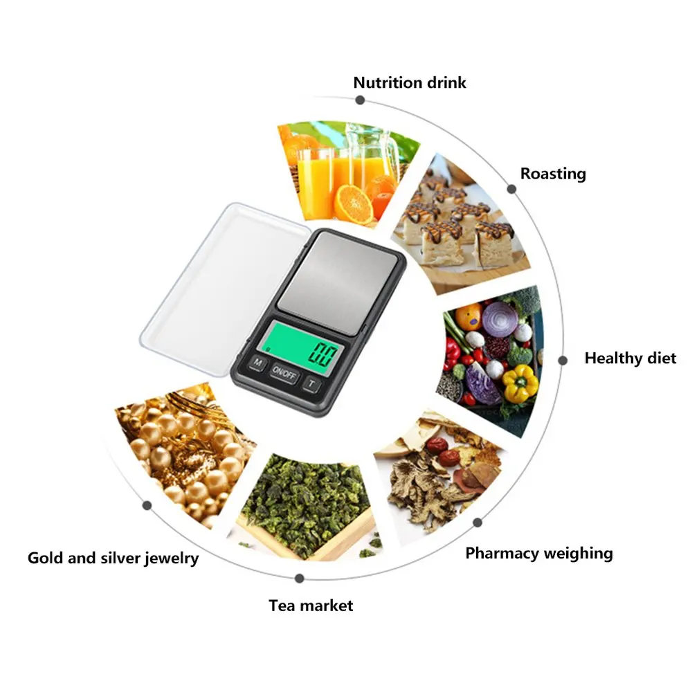 Portable electronic jewelry scale high precision pocket scale Meat Scale Jewelry Lab Carat Powder Scale with Back-Lit