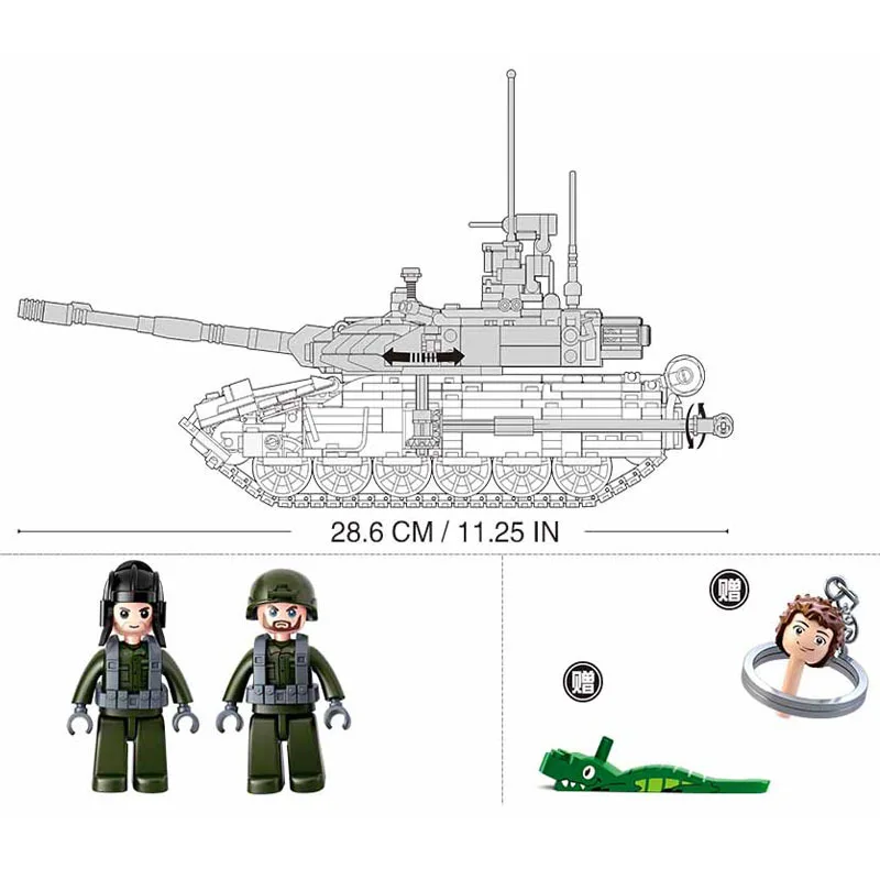 BZDA WW2 Военная серия T90MS основной боевой танк 758 шт. строительные блоки MOC модель