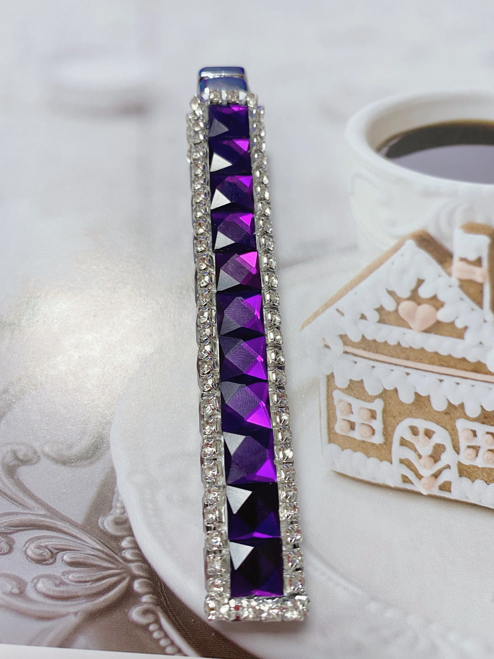Purple white diamond