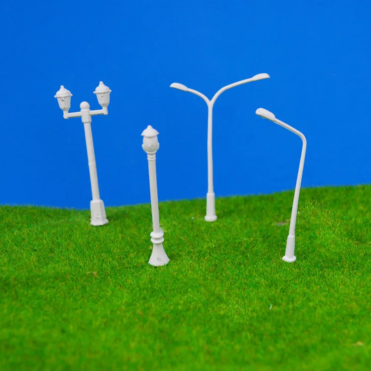 Игрушка diorama модель 400 шт/партия 4 типа уличный фонарь Модель Масштаб 1:500 пластиковый светильник Модель железнодорожная уличная лампа