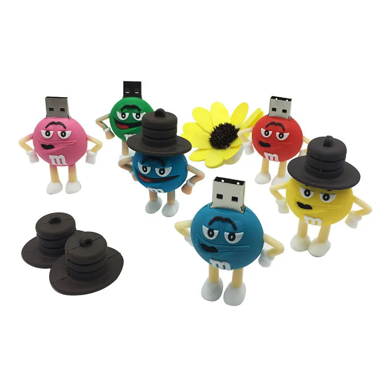 Usb флеш-накопитель 128 ГБ usb 2,0 м и м джентльмен шоколадный Боб 4 ГБ 8 ГБ флеш-накопитель 16 ГБ 32 ГБ 64 Гб портативный накопитель usb карта памяти