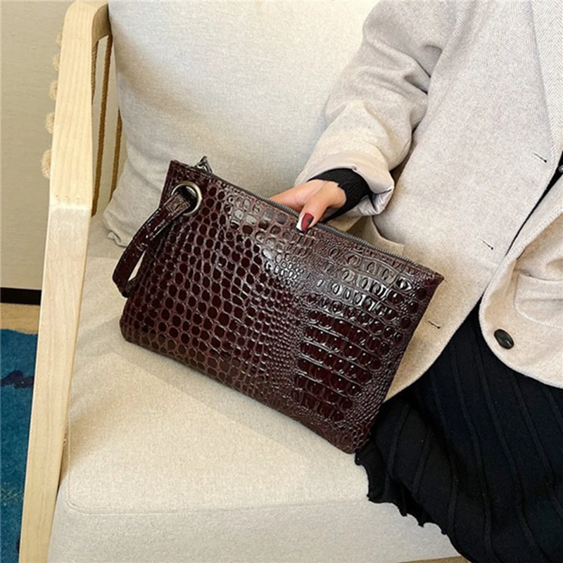 Pochette Femme, модный клатч, женская маленькая сумочка, Крокодиловая Кожа, женская сумка-клатч из искусственной кожи, Женская вечерняя сумка-конверт