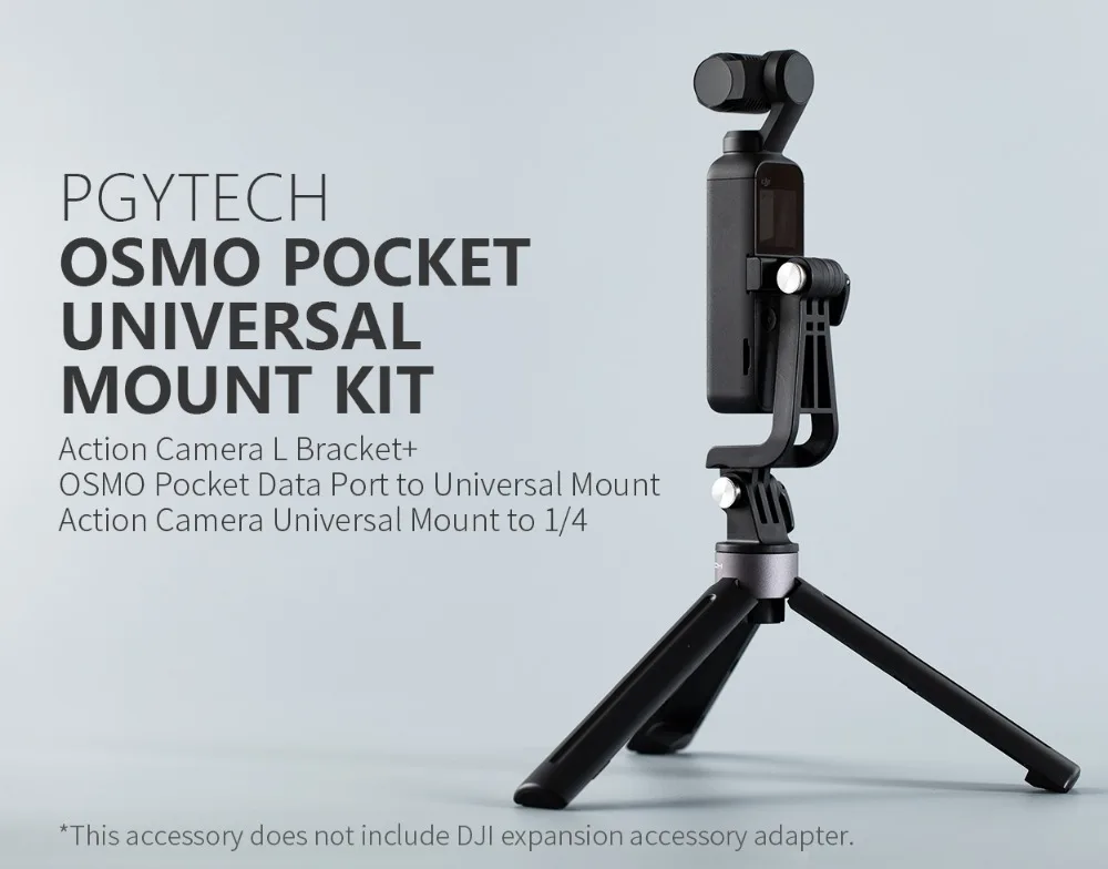 PGYTECH OSMO Pocket Универсальный комплект для крепления экшн-камеры L кронштейн+/Универсальное крепление до 1/4/порт передачи данных для универсального крепления