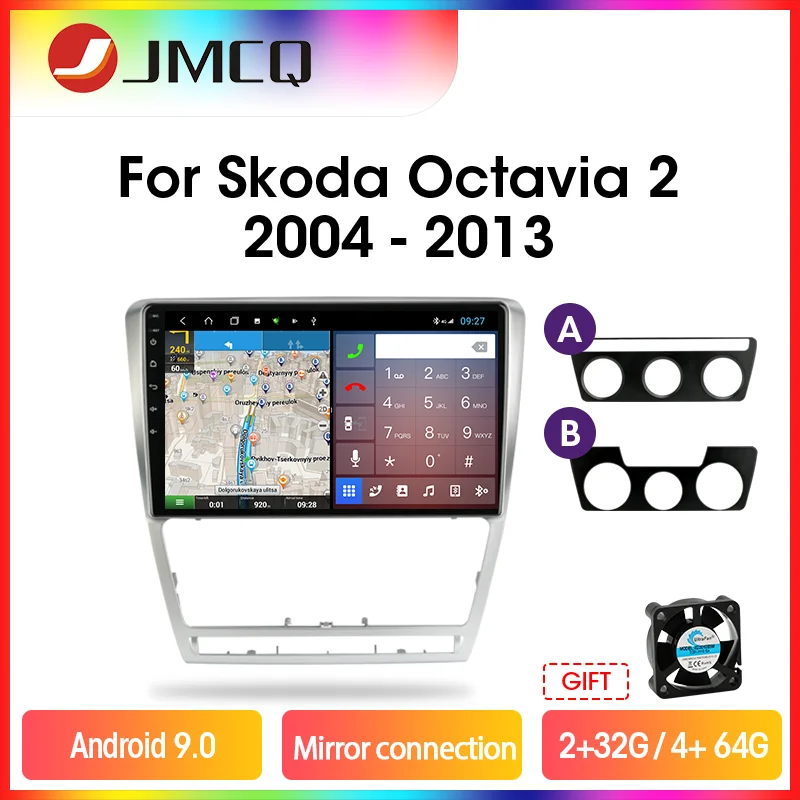 Автомобильная магнитола JMCQ на Android 9 0 с зеркальным соединением для SKODA Octavia 2 2008 2013