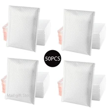 

50Pcs White Bubble Mailer Padded Envelopes Mailing Packaging Bags For Business Mailing Gift Envelopes Bags For Packaging