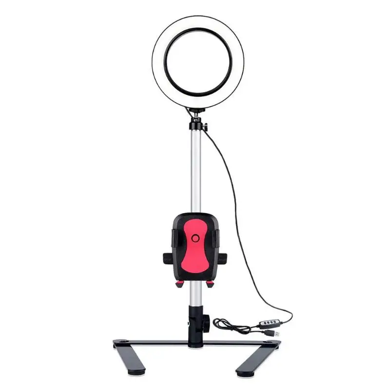 

5.7 inch Selfie Ring Light with Triangular Table Stand and Phone Holder