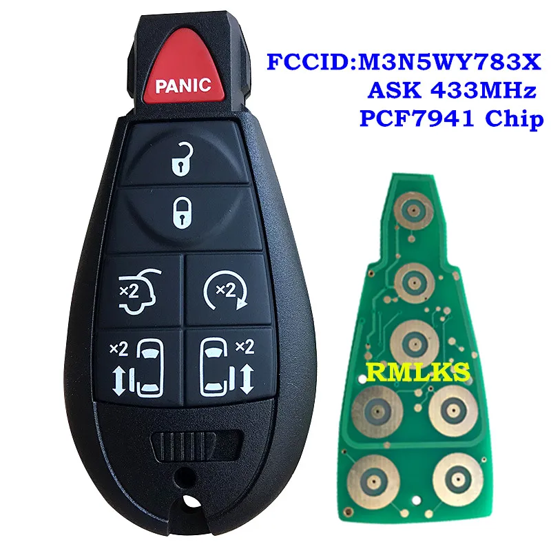 

New Fobik Key Remote Fob 7 Button 434Mhz For Chrysler 300C Voyager 2008 2009 2010 for Jeep Cherokee for Dodge Caliber Journey