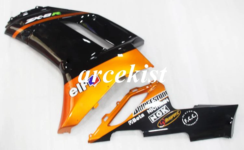4 подарки ABS полный обтекатель комплект подходит для Kawasaki ZX6R 2007 2008 ZX-6R 07 08 ниндзя 636 Кузов Набор оранжевый черный