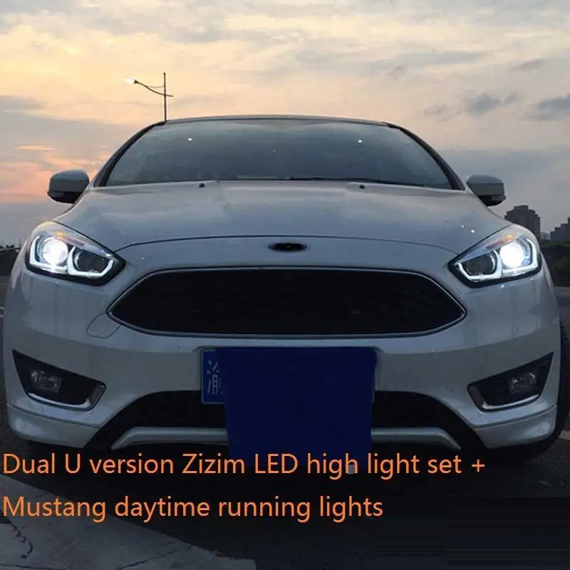MODEL B Поворотник Neblineros Para Авто Стайлинг Drl светодиодные лампы фары Задние Автомобильные фары в сборе 15 16 17 для Ford Focus - Цвет: MODEL B