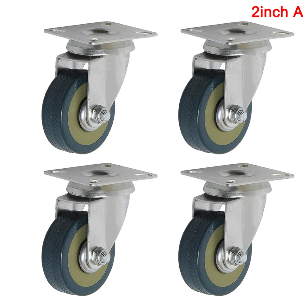 

PVC Casters 4pcs Casters Heavy Duty 2/3 Inch Pneumatic Caster Wheels No Noise Wheels _WK