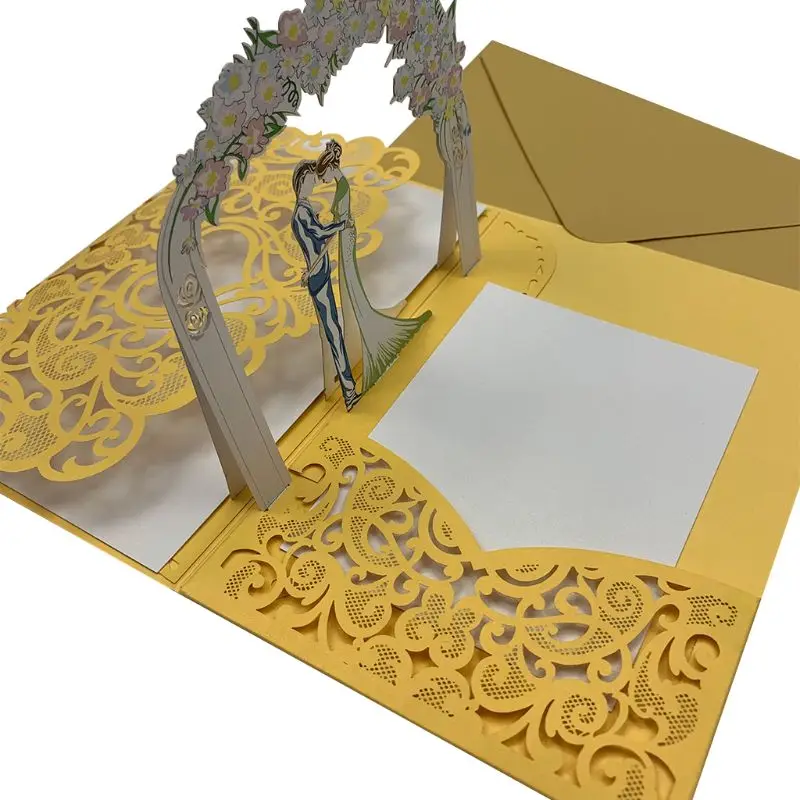 10 шт 3D всплывающие свадебные пригласительные карты с конвертом для свадьбы детский душ GXMA