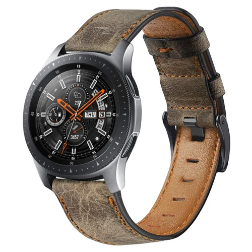 Huawei watch gt ремешок для samsung Galaxy Watch 46 мм gear S3 Frontier amazfit GTR 47 мм ремешок из натуральной кожи браслет аксессуары - Цвет ремешка: coffee brown