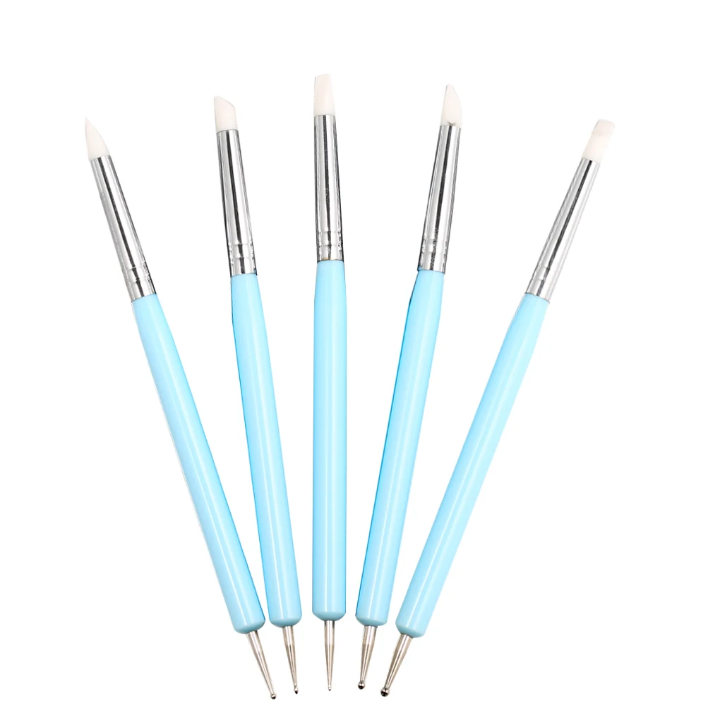 Double-ended Dotting Tools Set Nail Art Embossing Tools Pottery Craft Art Silicone Brushes Pottery Clay Tool 5pcs/set pottery sculpting tools,clay sculpting tools,pottery tools,clay craft tool,mandala dotting tools
