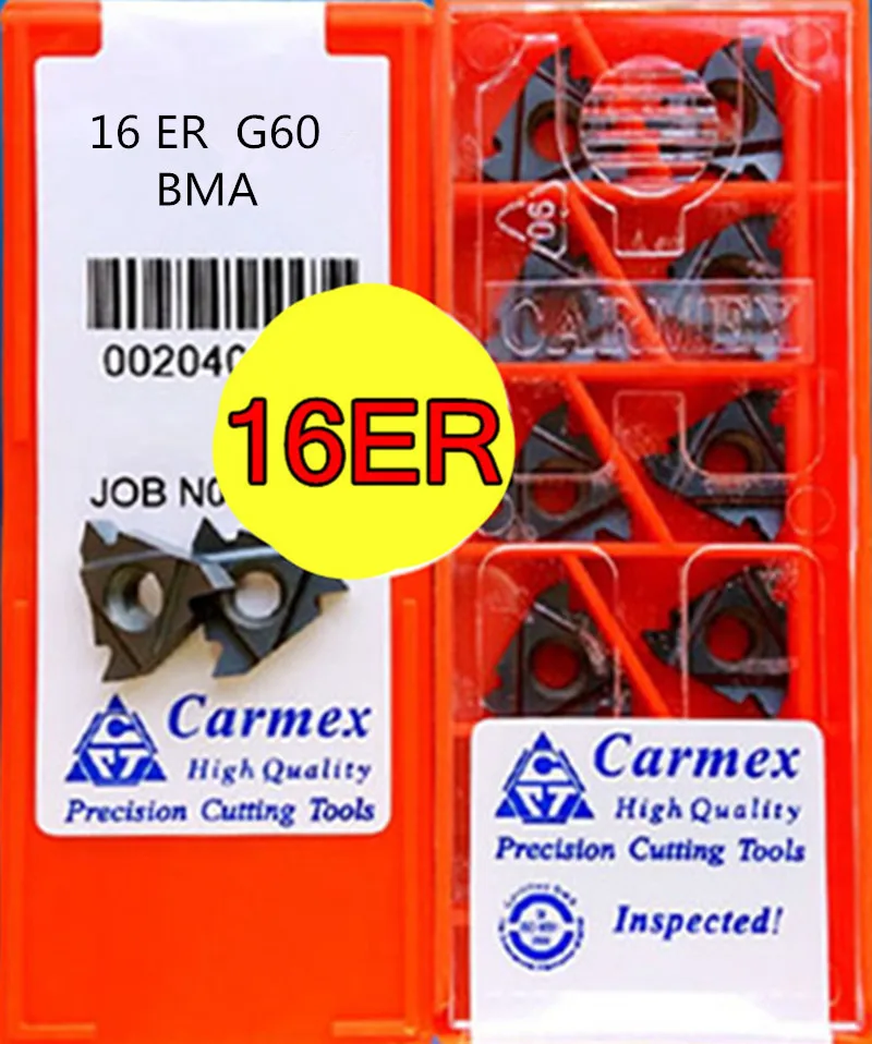 Карбидные вставки Carmex 16ER G60 BMA 10 шт. 50 100 обработка: нержавеющая сталь легированная