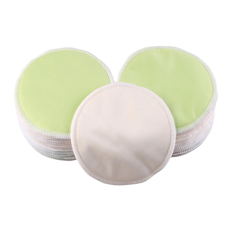2 Pcs 3 Layers Thick Reusable Nursing Breast Pads Washable Soft Waterproof Breastfeeding Pure Cotton Breast Pads