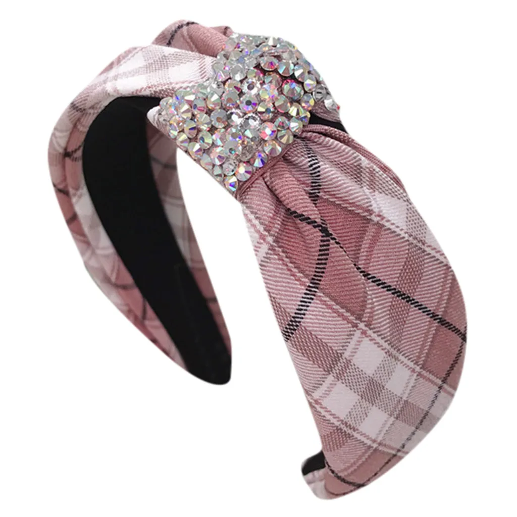 Корейский Бутик Hairband алмазные завязанные ободок Девушки Женщины обруч для волос ленты аксессуары резинки головной убор# p3