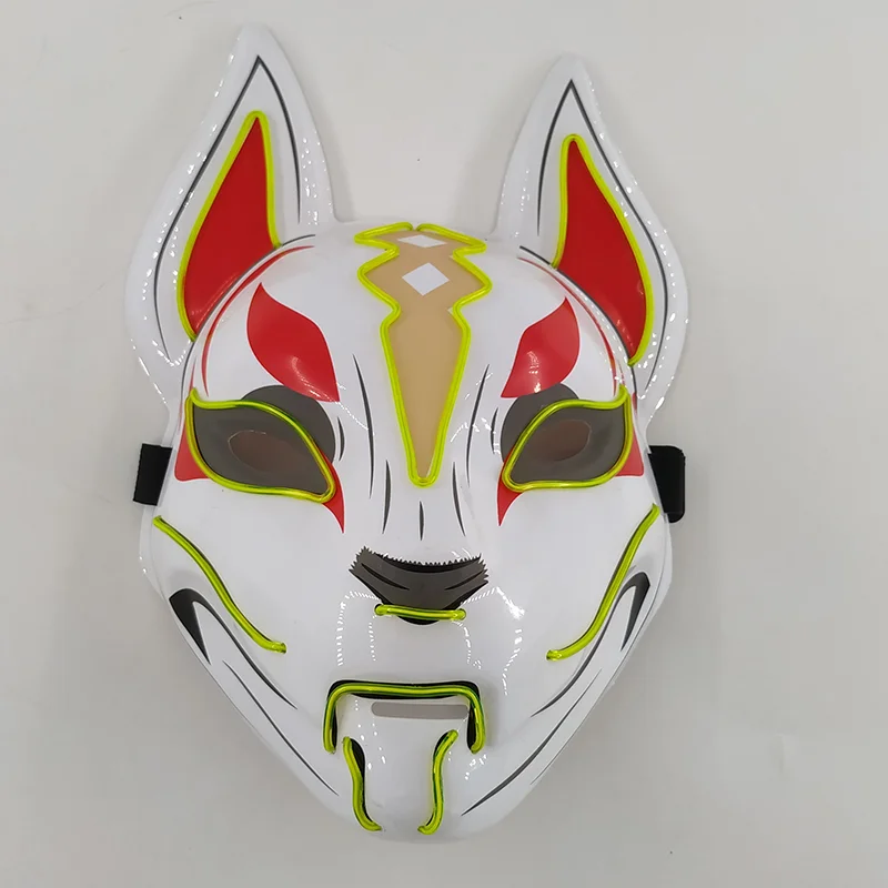 sexy anime cosplay Demon Slayer Glowing EL Wire Mask Kimetsu No Yaiba Characters Cosplay Costume Accessories Japanese Anime Fox Halloween LED Mask funny halloween costumes