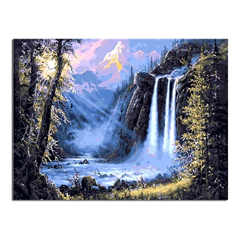 

Mysterious Waterfall DIY Oil Digital Painting By Numbers On Canvas Hand Painted Wall Art Picture Living Room Home Decor Artwork