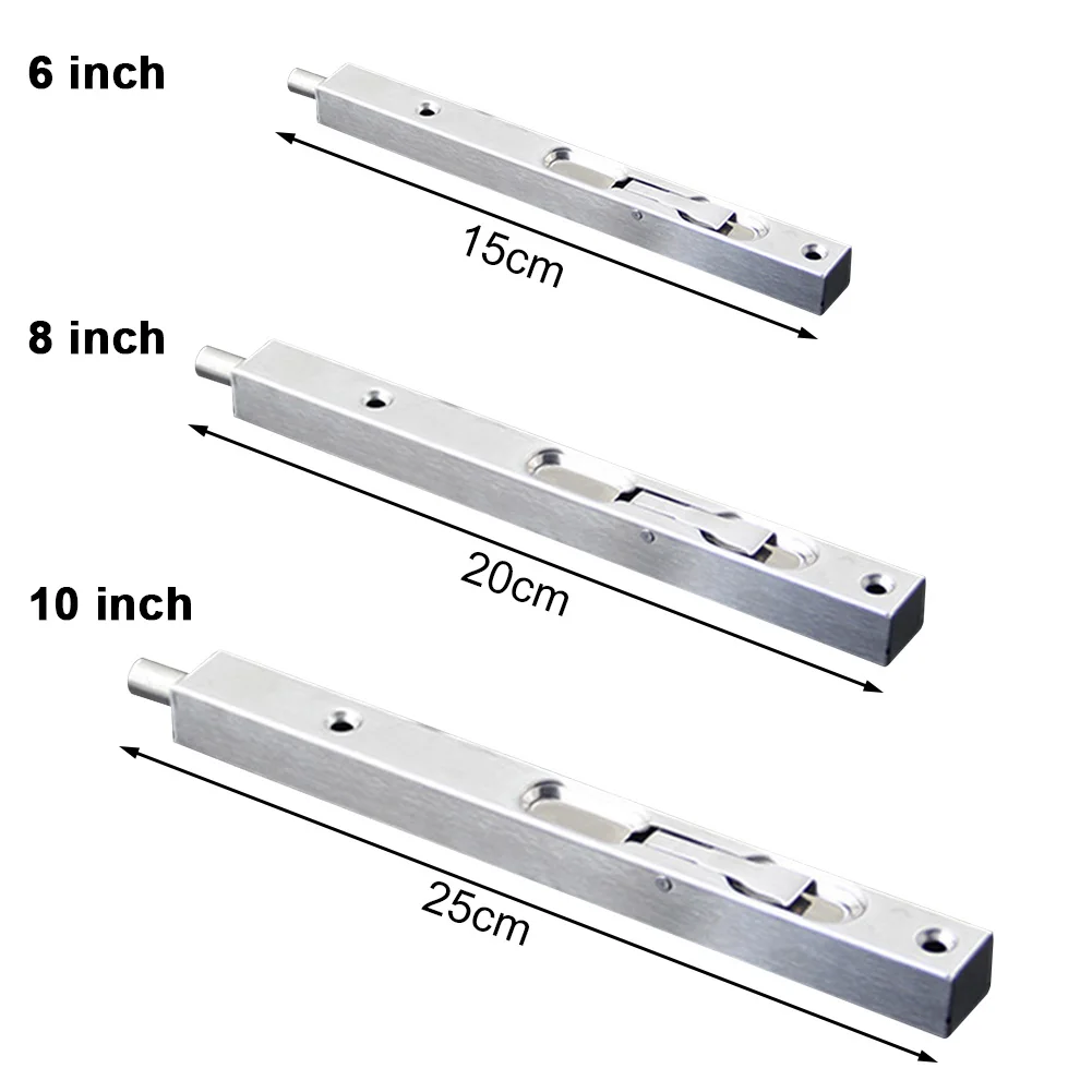 Stainless Steel With Screws Brushed Slide Lock Lever Action Home Concealed Door Bolt Security Anti Theft Flush Latch Gate Guard