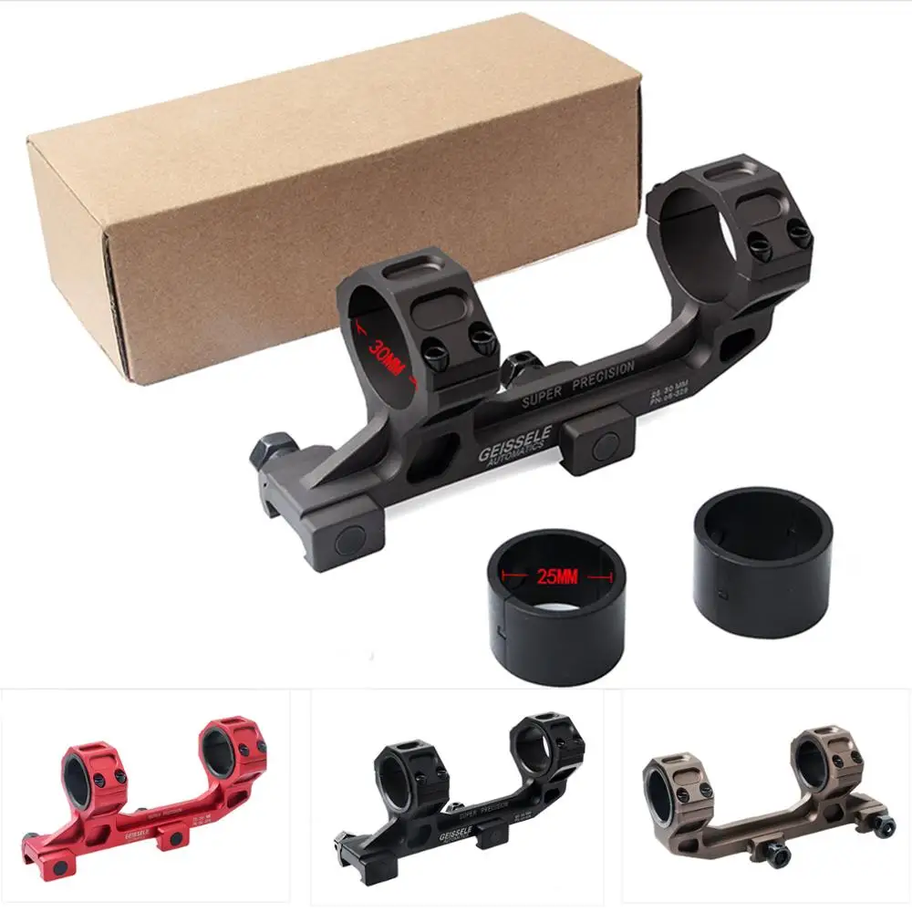 

Xhunter Geissele Quick Detach Scope Mounts Quick Release Rifle Dual Scope Rings 1" 25mm 30mm W/ 20mm Picatinny Weaver Rail Mount