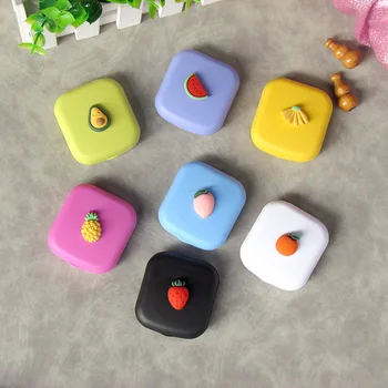 

Fashion Fruit Mini Contact Lens Case Pocket Men Women Eyewear Container Box Travel Easy Carry Eyes Kit Lenses Box Container Case
