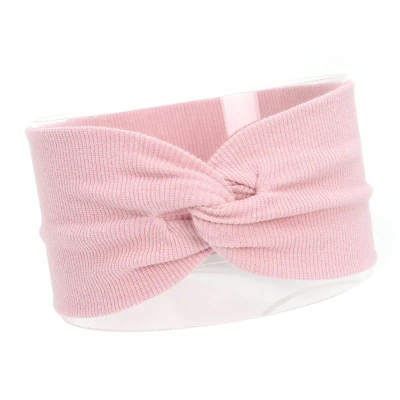 Pink Г. Модные повязки на голову для маленьких девочек, хлопковые детские аксессуары для волос в виде тюрбана, дикие кресты, Детская повязка на голову для девочек, головные уборы, 13 цветов - Цвет: Pink
